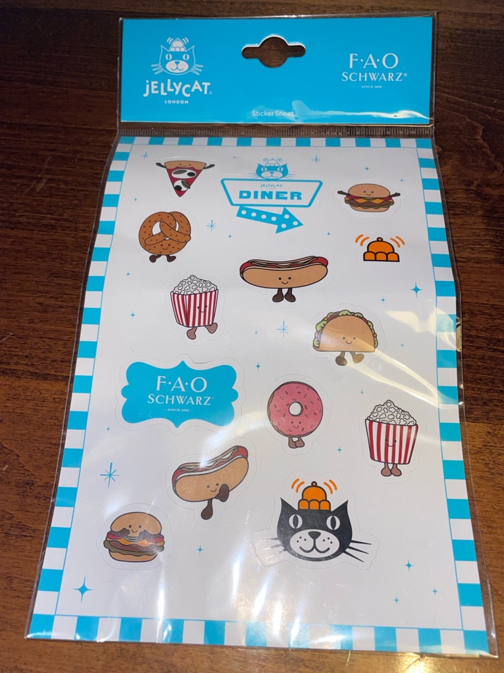 Jellycat Diner Sticker Sheet - Blue & White Accents
